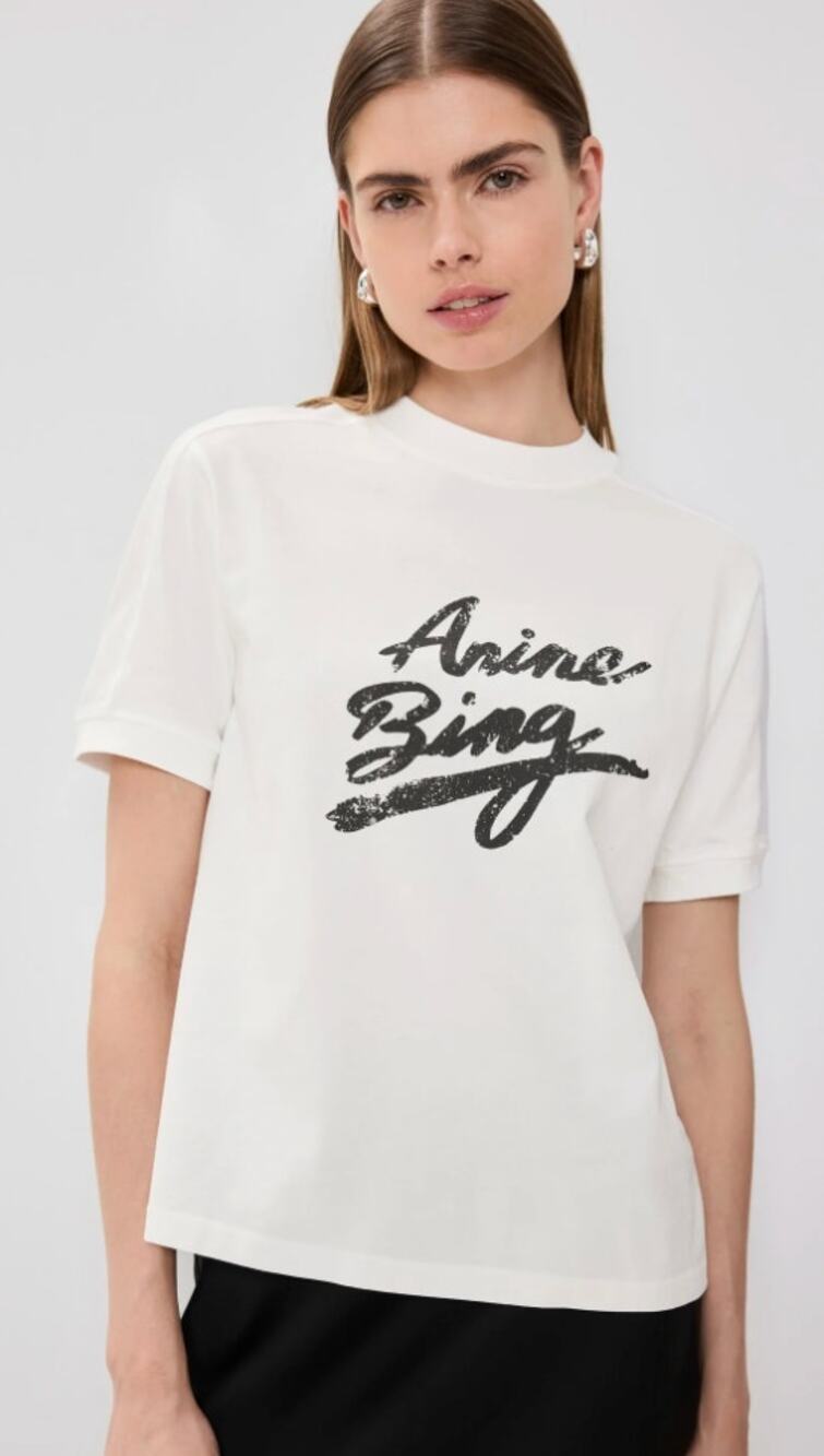 Anine Bing Jaylin Signature Tee size S small
